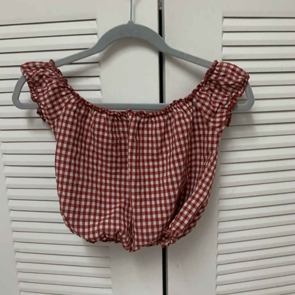 Brandy Melville Red Gingham Rio Top